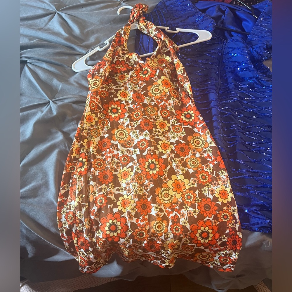Halter backless flower dress